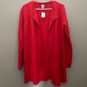 NWT Red J. Crew Sweater Jacket- Size Small